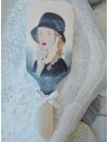 Βούρτσα μαλλιών με ζωγραφιά ''γυναίκα με καπέλο''